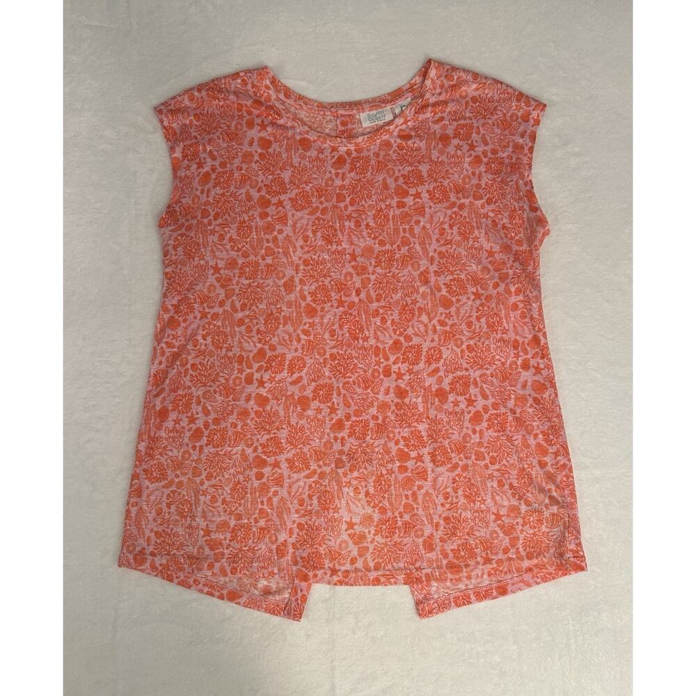 Sigrid Olsen 100% Linen Button Back Top Size M Co… - image 1